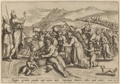 エジプトからの脱出 作： Jan Sadeler I, after Maarten van Cleef
