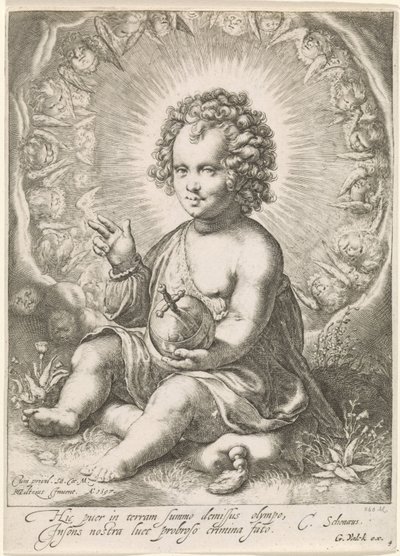 Christuskind als Salvatoreの前に 作： Jan Saenredam (attributed to)