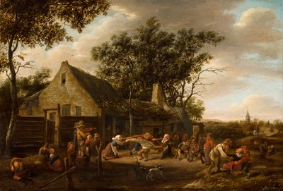 宿屋の前の踊る農民たち 作： Jan Steen