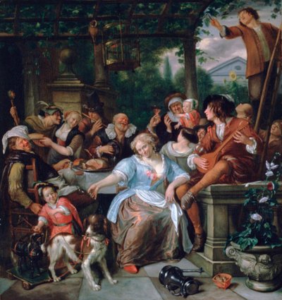 テラスの愉快な仲間たち」1673年～1675年頃 作： Jan Steen