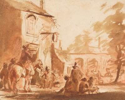 宿屋の前の休息 作： Jan Steen