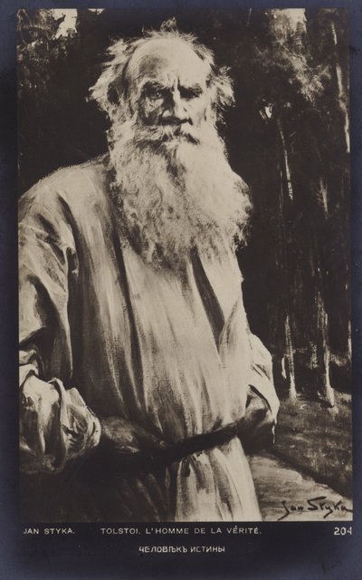 レオトルストイ（1828-1910）、ロシアの小説家、短編小説家、脚本家 作： Jan Styka