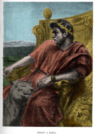 JAN STYKA（1858-1925）がヘンリク・シエンキェヴィッチの小説「Quo Vadis」のために描いた「Neron a Baises（Nerone）」のイラスト。 作： Jan Styka