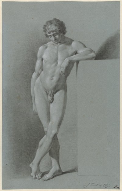 立っている男性のヌード、足を組んで 作： Jan Tersteeg