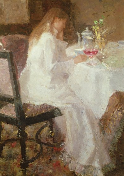 朝食のテーブルで 作： Jan Toorop