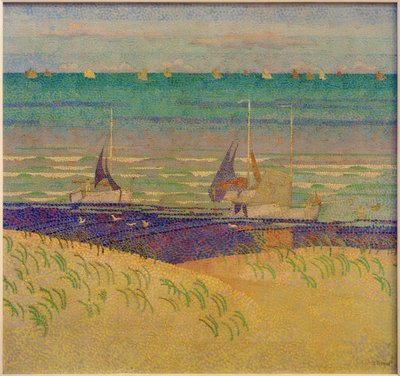 帆船のある砂丘の風景 作： Jan Toorop