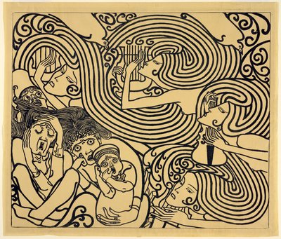ワゲナーのカンタータ「難破船」ポスターのイメージデザイン 作： Jan Toorop