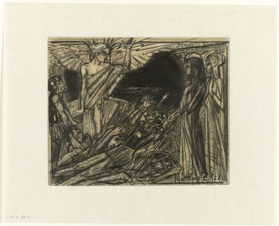 天使に話しかけられた墓のマリア 作： Jan Toorop