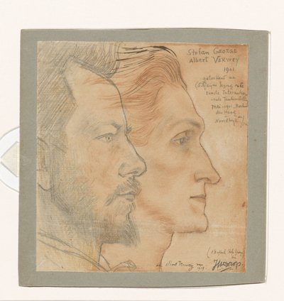 Albert VerweyとStefan Georgeの肖像 シュテファン・ジョージの肖像画とアルバート・フェルウェイの肖像画 作： Jan Toorop