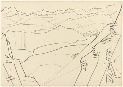 山の風景のスケッチ モンテ ジェネローゾ 作： Jan Toorop