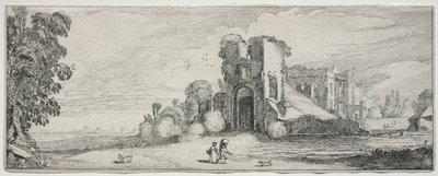 風景と遺跡：ブレデローデ城。 作： Jan Van de Velde
