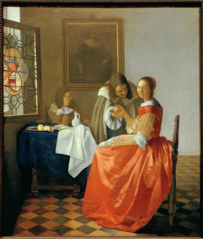 ワイングラスを持つ少女 作： Jan Vermeer van Delft