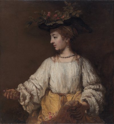 フローラ-レンブラント・ファン・レインによる絵画 作： Johannes Vermeer