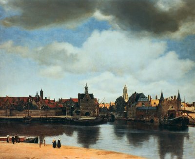 火災後のオランダ、デルフトの眺め、c1658。 作： Jan Vermeer van Delft