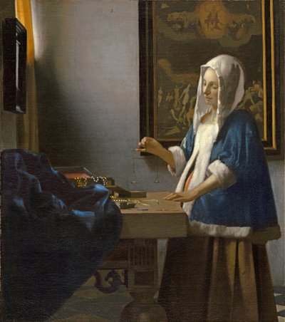 バランスをとる女性 作： Jan Vermeer van Delft