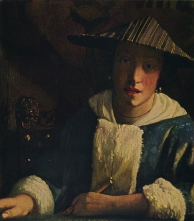 フルートを持つ少女、c1665-1675 作： Jan Vermeer van Delft