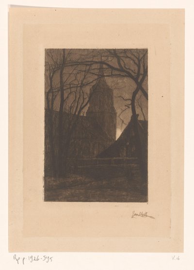 ラーレンの教会 作： Jan Veth (signed by artist)