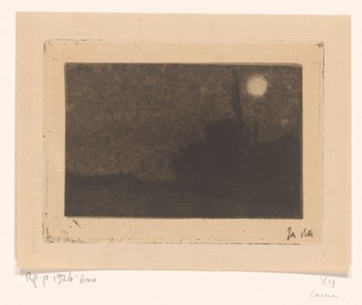 月明かりの下でラーレンの風車 作： Jan Veth (signed by artist)