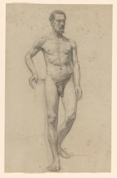立っている男性のヌード、正面から見た 作： Jan Veth