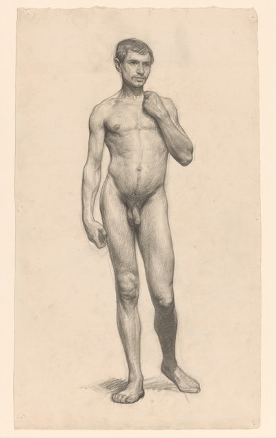立っている男性のヌード、正面から見た 作： Jan Veth