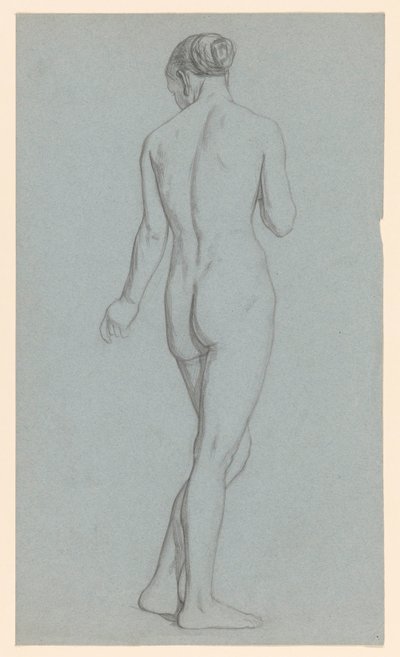 後ろから見た立っている女性のヌード 作： Jan Veth