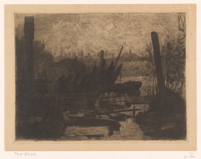 干拓地の風景の中の難破船 作： Jan Veth