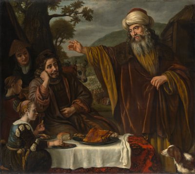 ロットの家族から離れたアブラハム、ca。 1655-65。 作： Jan Victors