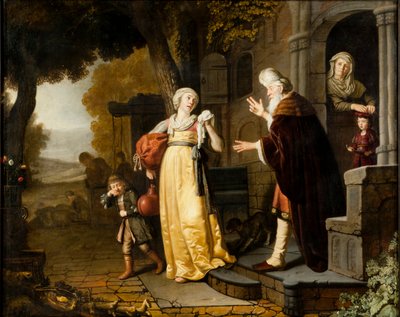 「ハガルの解任」、1639-1676 作： Jan Victors