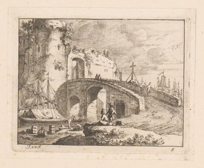 イタリアの港の城門 作： Jan Vincentsz. van der Vinne