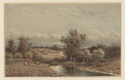 川と牛のいる風景 作： Johannes Martinus Vrolijk