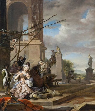 イタリアの中庭 1660-65年頃 油彩・カンヴァス 作： Jan Weenix