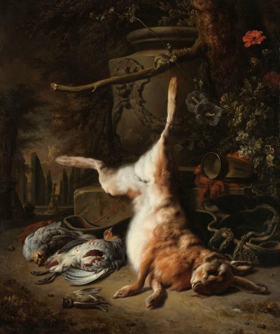 うさぎのある静物とその他のゲーム うさぎと他のハンティング トロフィーのある静物 作： Jan Baptist Weenix