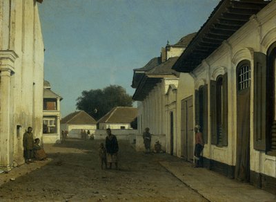 バタビアの旧市街の通り 作： Jan Weissenbruch (attributed to)