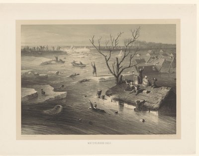堤防の決壊と浸水した農場 洪水。 1855年（オブジェクトのタイトル） 作： Jan Weissenbruch