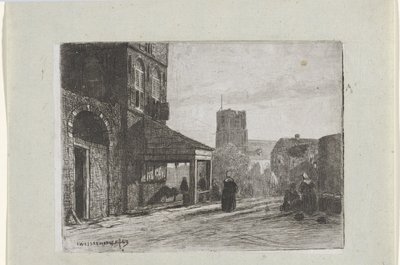Woudrichem の Sint-Martinuskerk のビュー 作： Jan Weissenbruch