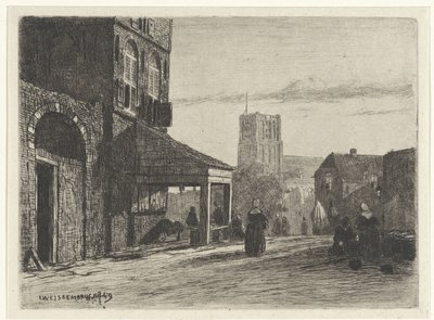 Woudrichem の Sint-Martinuskerk のビュー 作： Jan Weissenbruch