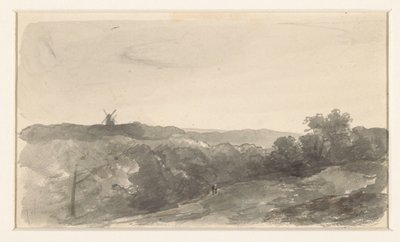 風車のある丘陵の風景 作： Jan Weissenbruch
