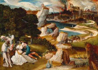 ロトと彼の娘、1523年（オークパネルに油彩） 作： Jan Wellens de Cock