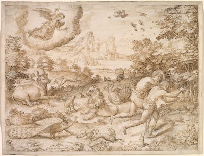 1606年頃の「楽園からの追放」。 作： Jan Wierix