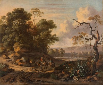 ロバに乗った男のいる風景 作： Jan Wijnants