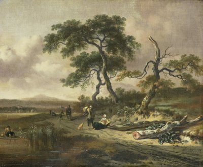 行商と休む女のいる風景 作： Jan Wijnants