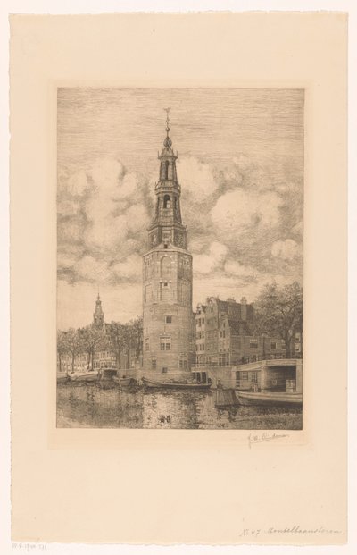 Montelbaanstoren (オブジェクトのタイトル) 作： Jan Willem Lindeman (signed by artist)