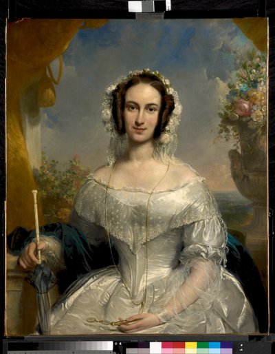 Jan van der Hoop（1811-1897）の妻であるAgatha Petronella Hartsen（1814-1878）のブライダルポートレート 作： Jan Willem Pieneman
