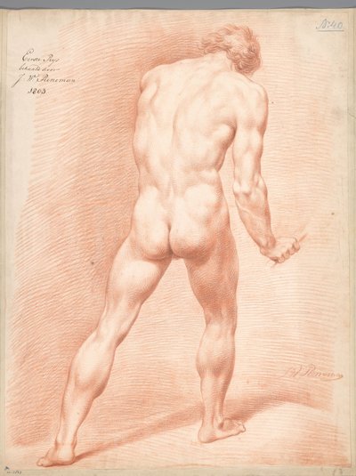 立ち男性ヌード 後ろ姿（1等1803） 作： Jan Willem Pieneman