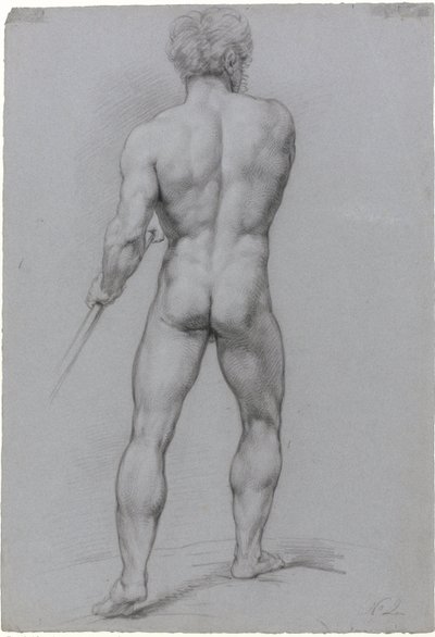 後ろから見た立っている男性ヌード 作： Jan Willem Pieneman