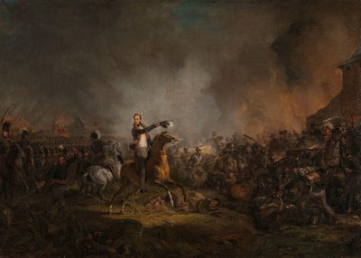 1815 年 6 月 16 日、カトル ブラでのオラニエ公 作： Jan Willem Pieneman