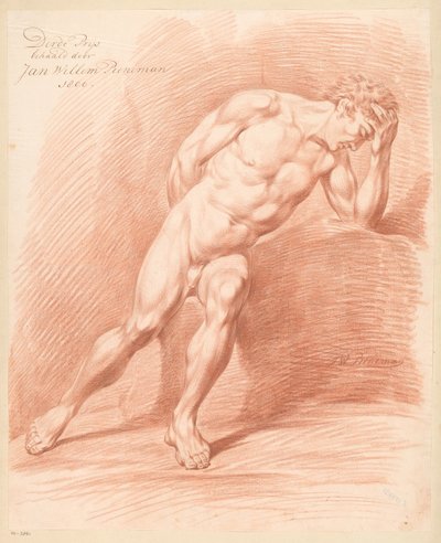 正面から見た着席男性ヌード（3等1800） 作： Jan Willem Pieneman