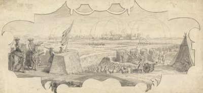 遠くの町の砲撃を指揮する城壁の将校 作： Jan Wyck