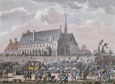 1789年10月6日、フランス王室がヴェルサイユからパリへの旅でパッシー修道院を通過 作： Jan after Bulthuis