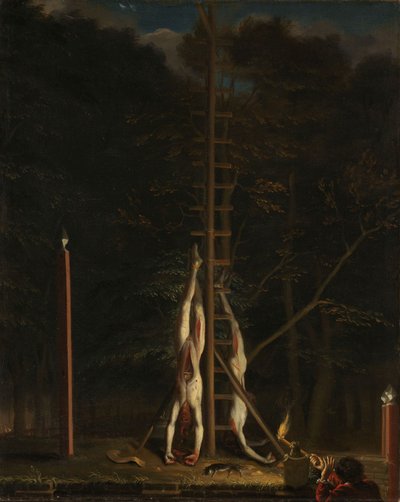 デウィット兄弟の死体、c.1672-75（キャンバスに油彩） 作： Jan de Baen